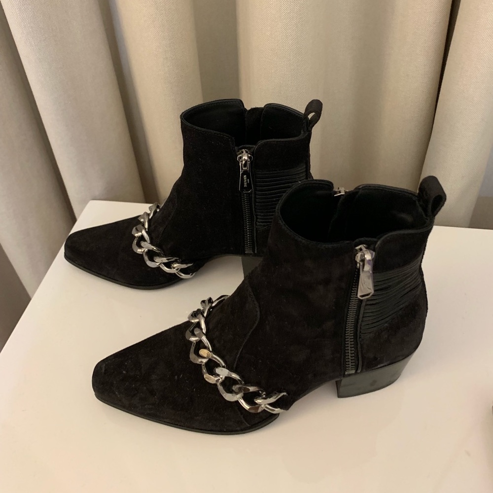Balmain Calfskin Chain-Trim Ella Boots - Picture 5 of 6